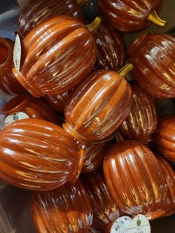 Lot of 33 Glass 7" Pumpkins