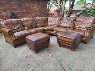 Leather sectional