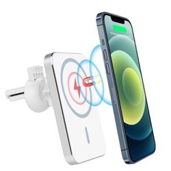 New! Magnetic Car Wireless Charger, 15W Qi Fast Charging Car Phone Mount, Air Vent Phone Holder 