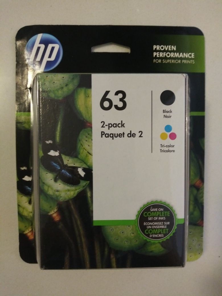 HP 63 2-pack black/tri-color ink cartridges