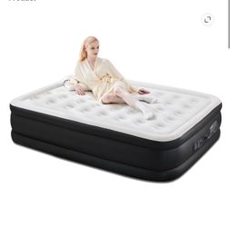 22” Queen Size Air Mattress Bed with Built-in Pump Blow Up Mattress