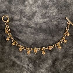 Handmade Ankle Bracelet With Mini Puffed Hearts