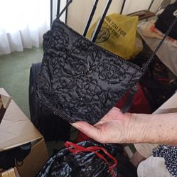 Black Embroidered Bag 