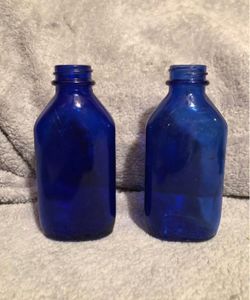 Vintage Blue Bottles (2)