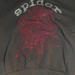 Sp5der OG Rhinestone Logo Hoodie Black