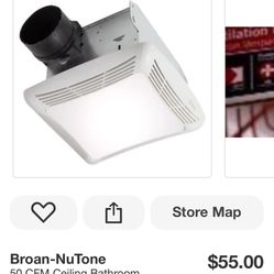 NuTone Ceiling Bathroom Fan With Light