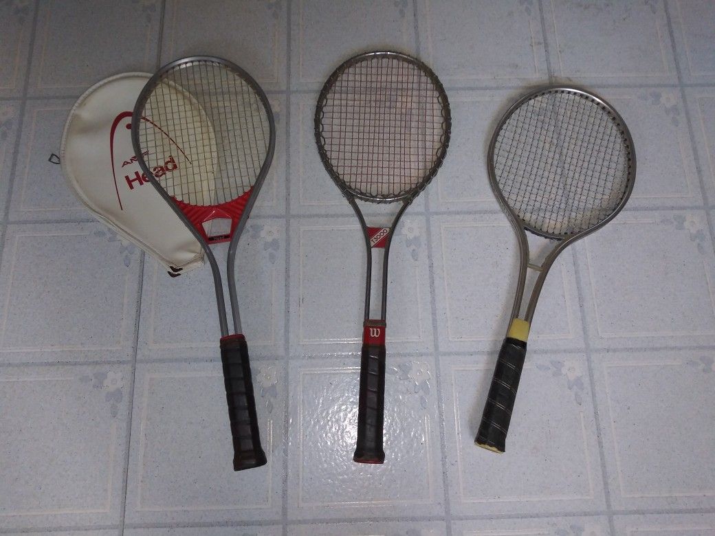 Lot of 3 Tennis Racquets Rackets - Wilson - Head