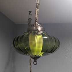 Vintage Green UFO Swag Lamp 