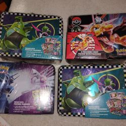 4 Pokemon Metal Lunch Boxes 