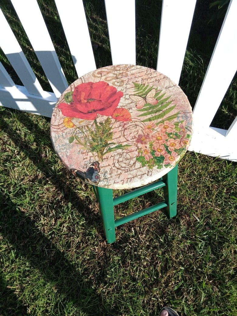 She Shed Stool - Her Counter Stool 2 Foot Tall  - One Of A Kind