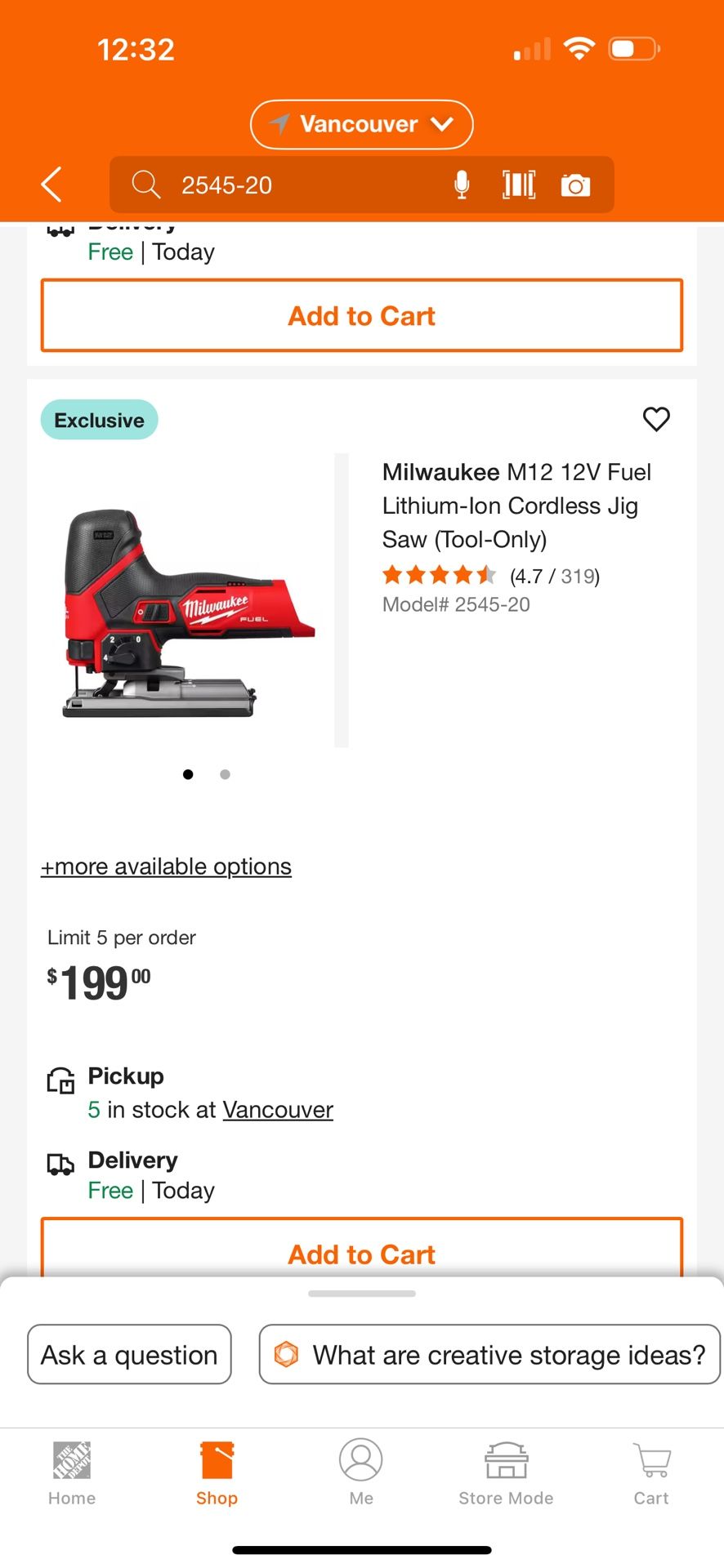 Milwaukee M12 12V Fuel Lithium-Ion Cordless Jig Saw (Tool-Only)