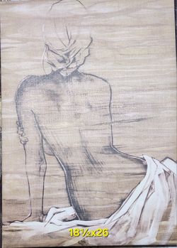 "Retreat II" by artist Saro on Stretched Canvas 18.5" x 26".