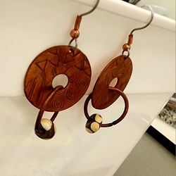 Handmade Copper Cut Earrings