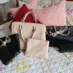 3 New Purses 1 Beige 2 Black 
