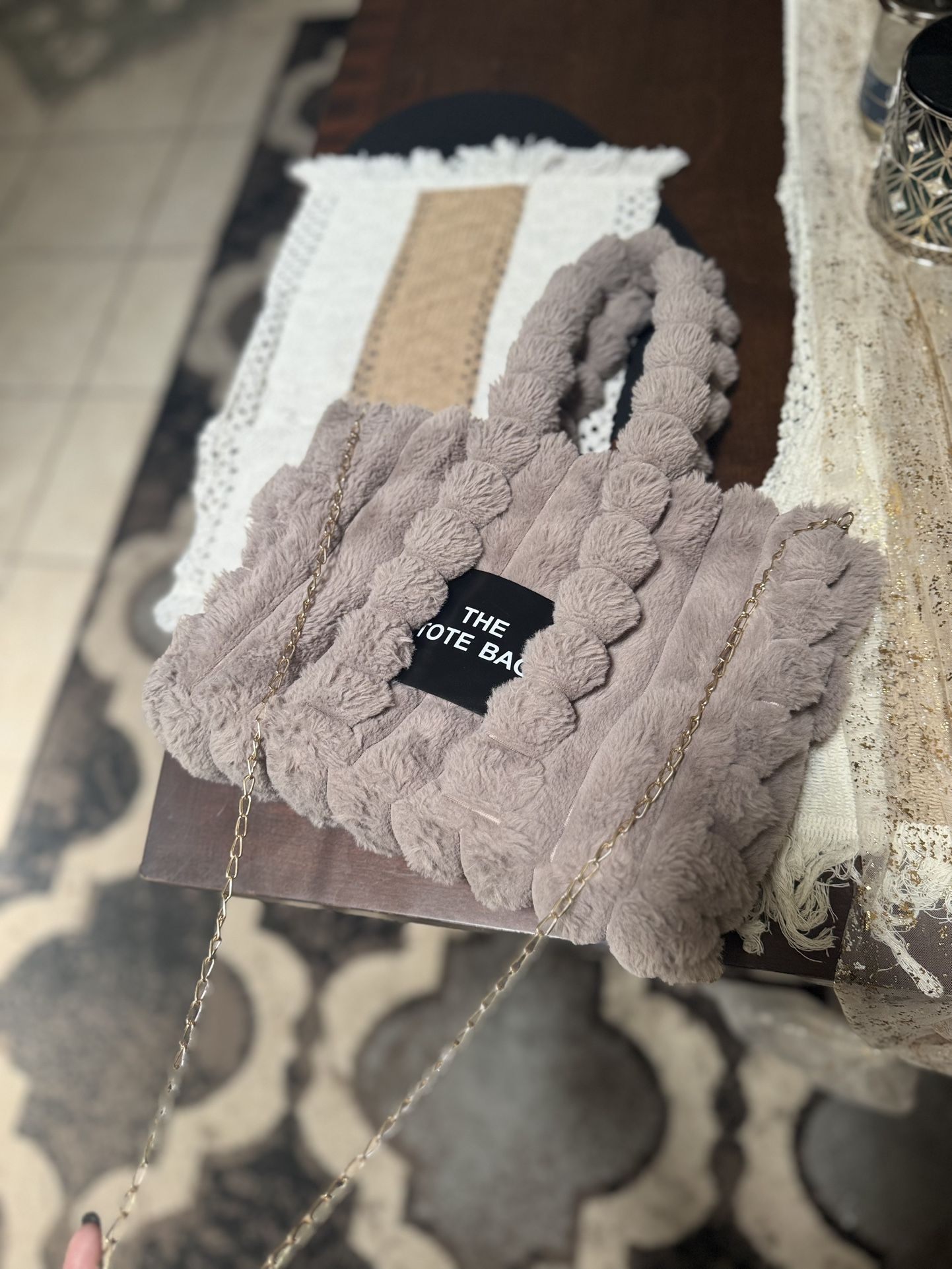 Designer Soft Plush Tote Bag 