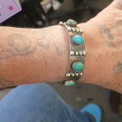 Brass and torquised bracelet