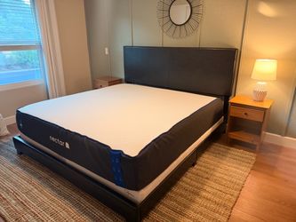 King bed frame with Nectar mattress