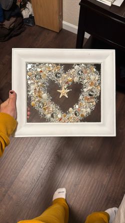 Framed Heart Shell Art