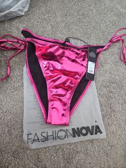 Fashion nova pink chrome bikini bottom XL