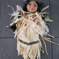 NATIVE INDIAN PORCELAIN DOLL