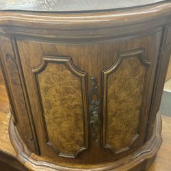 Vintage Barrel-Style Side Table / Storage Cabinet