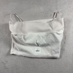 Alo Yoga Goddess Ribbed Bandeau Top Women’s Size Small White #11A