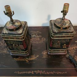 Wicked Cool Old Tin Vintage Asian Lamps