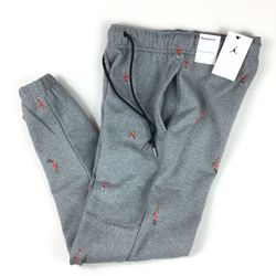 Nike Air Jordan Fleece Joggers AOP Sweatpants gray Standard Fit Men’s sz XS NWT 