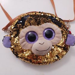 Ty Beanie Babies Gear Coconut the Monkey Furry Shoulder Bag Shell Ty 
