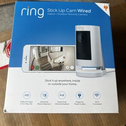Gently used Ring Stick Up Cam Wired in great condition!