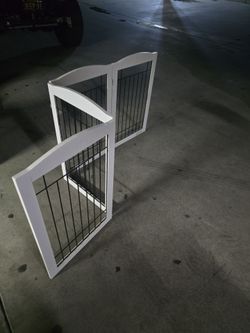 White Wooden Freestanding Pet Gate