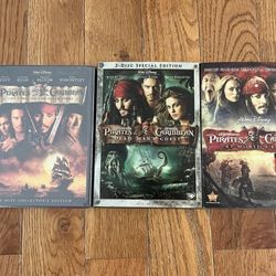 Disney Pirates of the Caribbean DVD Movie 1-3 Trilogy Lot Set New Sealed