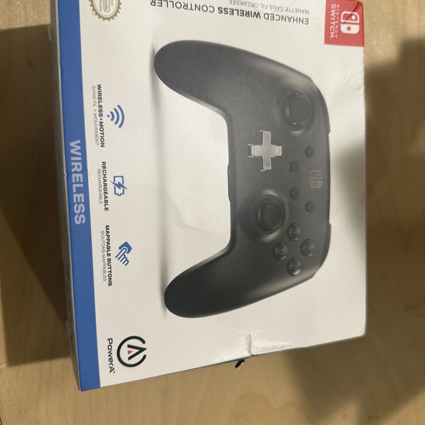 PowerA Enhanced Nintendo Switch Controller Wireless - Black, Rechargeable Pro Controller for Switch, Immersive Motion Control and Advanced Gaming Butt