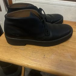 Black, leather CHUKKA, boots