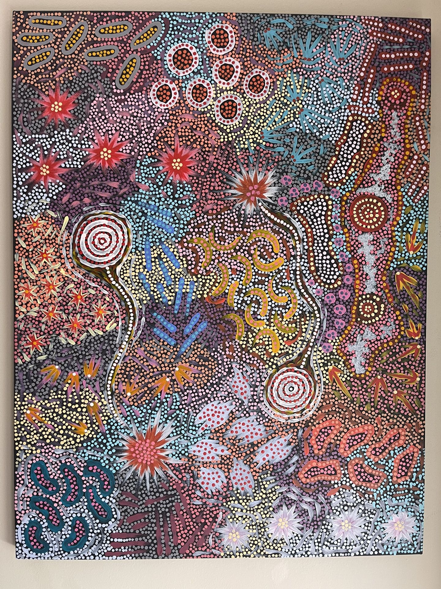 Aboriginal Indigenous  “Very Large” Art “Grandmother’s Country” by Khatija Possum Ramzan