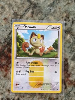Pokemon Meowth 102/101 Noble Victories Secret Rare Holo English 2011