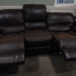Leather Couch Reclining 