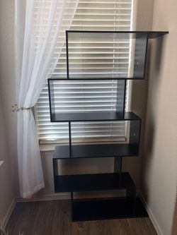 Black Staggered Bookshelf