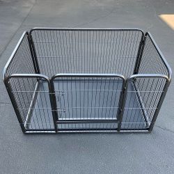 New in Box $95 Heavy Duty Pet Playpen with Plastic Tray, Dog Cage Kennel 4 Panels, 49x32x28 inches