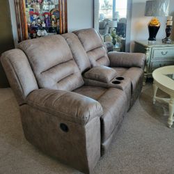 Taupe Reclining Loveseat New