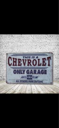 Chevrolet Vintage Style Antique Collectible Tin Metal Sign Wall Decor