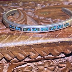 Antique Bangle/Silver/Colored Stone/Slv/womans 7