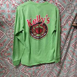 Fruit of the Loom Green Long Sleeve Cotton T-Shirt, Size M