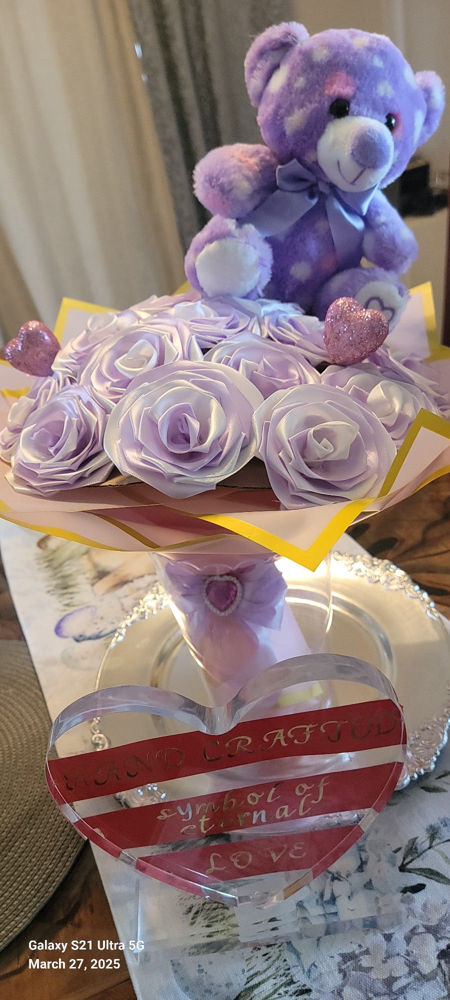 Eternal Roses 18 Count with Teddy Bear