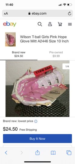 Wilson Pink Girls BaseBall Glove $10
