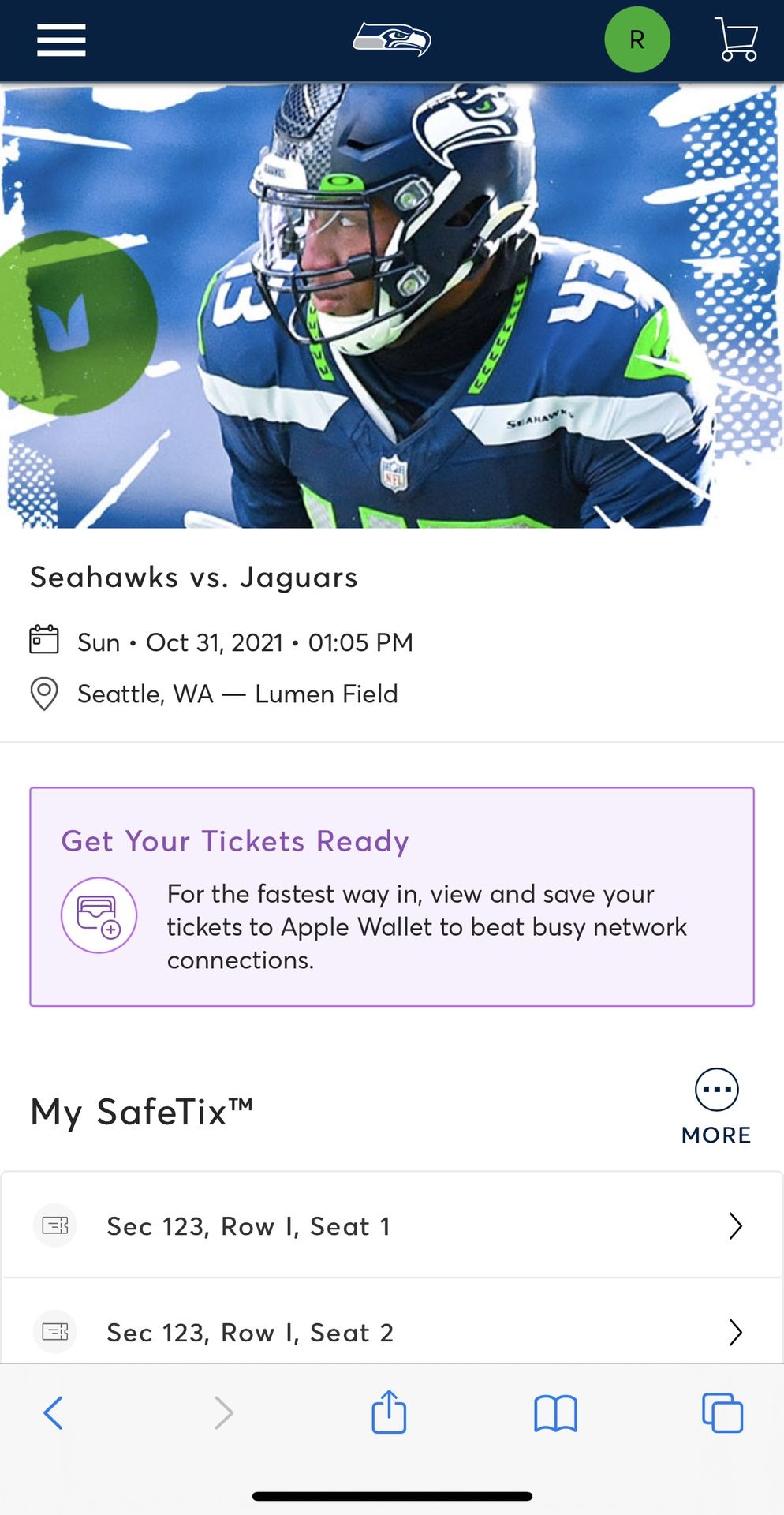 Seahawks vs Jaguars Tickets