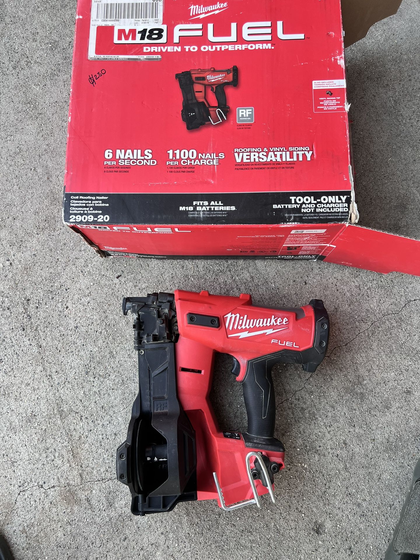 Milwaukee M18 Fuel Roofing Nailer TOOL ONLY/ Read Description Below