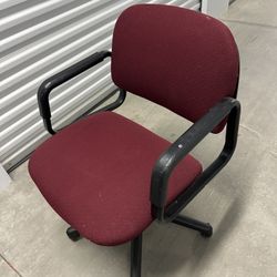 Maroon Rolling Office Desk Chair