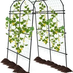 Visit the Liviza Store
7.5FT Tall Plant Support Archway 71" x 43-63" x 90" Garden Arch Trellis for Climbing Plants with PE Coated Metal Structure for 
