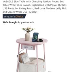 Side table with charging station